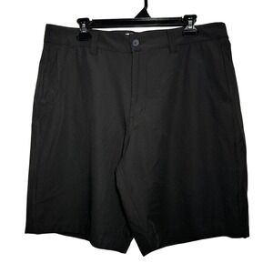 Coastaoro Black Textured Golf Shorts Mens Size 36 Spandex Flat Front